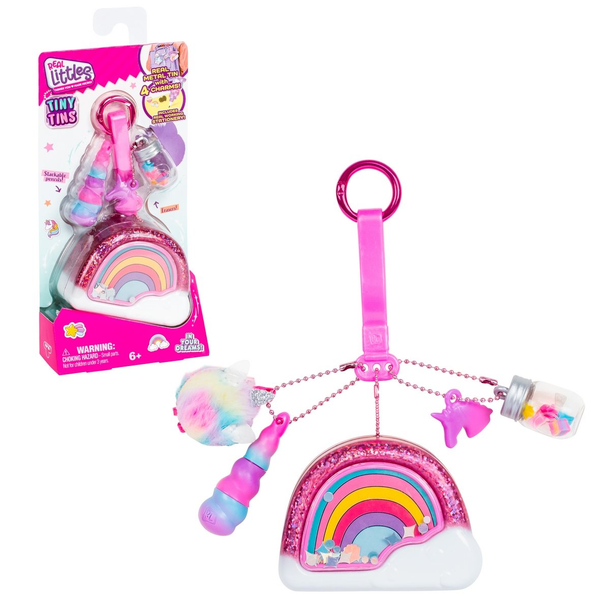 Llavero Metalico Con Accesorios Real Littles - Arcoiris